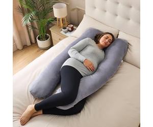 Silentnight U Shaped Pregnancy Pillow - Maternity Full Body Support Pillow for Back Neck Hip Knee Bump Support - Removable Machine Washable Cover - 140x70cm