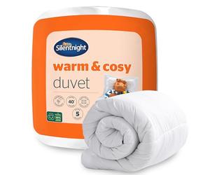 Silentnight Warm & Cosy Duvet - Soft Fluffy Microfibre Filled Winter Duvet - Machine Washable Quilt with Soft Touch Polyester Cover, Double