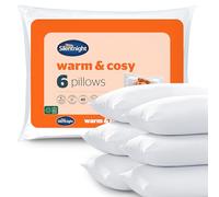Silentnight Warm & Cosy Pillow 6 Pack - Supremely Quality Super Soft Snug Comfy Winter Bed Pillows For Side Back Sleepers - Medium Support Machine Washable Hypoallergenic Six Pillows