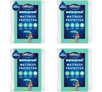 Silentnight Waterproof Mattress Protector - Double, 4 Pack Mattress Protector with Deep 30cm Fitted Skirt and Soft Touch Quiet Rustle Free Cover - Machine Washable and Hypoallergenic - Double, 4 Pack