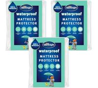 Silentnight Waterproof Mattress Protector - King, 3 Pack Mattress Protector with Deep 30cm Fitted Skirt and Soft Touch Quiet Rustle Free Cover - Machine Washable and Hypoallergenic - King, 3 Pack