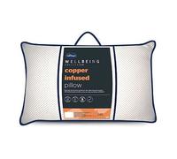Silentnight Wellbeing Copper Infused Bed Pillow Rejuvenating, Anti Ageing Wrinkle Beauty Therapy Sleeping Pillow Anti-Bacterial Copper - White (71 cm x 47.6 cm x 17.7 cm)
