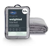 Silentnight Wellbeing Weighted Blanket - Anxiety & Stress Relief for Adults Insomnia Therapy - Sensory Calming Heavy Quilted Hug Blanket - 6.8kg, 150x200cm, Grey