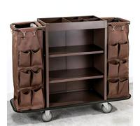 SilentRoom Service Trolley Cart with Lockable Cabinet for Transporting Towels Ideal for Hospitali andUse