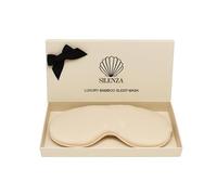 Silenza Luxury Bamboo Sleep Mask - Ultra-Soft Cooling Eye Mask for 100% Light Blocking, Adjustable Comfort Strap, Perfect for Travel & Better Sleep (Ivory)