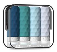 Silevoler Travel Bottles for Toiletries, 4pcs Tsa Approved 3oz Travel Size Containers, BPA Free Leak Proof Premium Silicone Travel Bottles, Refillable Liquid Travel Accessories W/Toiletry Bag(Mint),
