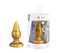 SilexD Fantasy Collection Goldy Medium Butt Plug Silicone Suction Base