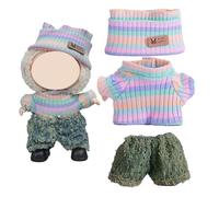 SILFGRLF Handcrafted Crochet Clothes Set for 17cm Labubu Doll, 3-Piece Knitted Outfit with Accessories (MY3)