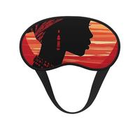 Silhouette African Woman Blackout Sleep Mask - Soft Adjustable Eye Mask for Full Light Blocking, Deep Sleep, Travel & Relaxation