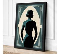 Silhouette Art Deco Canvas Wall Art Print 18x12 Inch (46 x 30 cm)