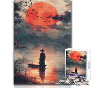 Silhouette at Sunset 1000 Piece Puzzle For Adults Play And Learn Smart Activity Unique Heartfelt Celebration Gift Size 38x26cm