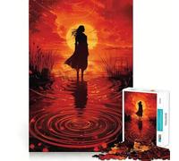 Silhouette at Sunset Adults Puzzles 1000 Piece Jigsaws Strengthen Memory Quiet Calm Clean Edge Art Collectible 38x26cm