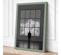 Silhouette at the Window Canvas Wall Art Print 24x16 Inch (61 x 41 cm)