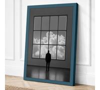 Silhouette at the Window Canvas Wall Art Print 36x24 Inch (91 x 61 cm)