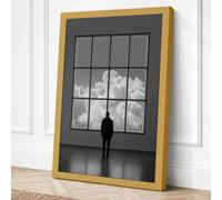 Silhouette at the Window Canvas Wall Art Print 36x24 Inch (91 x 61 cm)