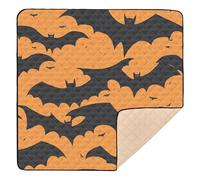Silhouette Black Bats Halloween Large Sturdy Baby Play Mat for Floor Cozy Breathable Padded Play Mat for Babies Infants Toddlers, 50'' x 50''