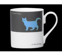Silhouette Blue Cat Funny Bone China Mug, it was the dog - Stoke on Trent, England