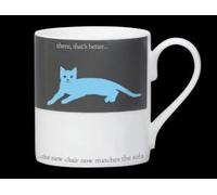 Silhouette Blue Sofa Cat Funny Bone China Mug - Stoke on Trent, England - the new chair now matches the sofa