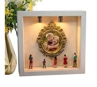 Silhouette Box,Presentation of photos with gold mini frames and figurines - Memories exhibition set,for Valentine's Day Festive Birthdays