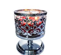 Silhouette Candle Holder 3-Wick Candle Holder Two Color Option Suitable for Large Candle Elegant and Beautiful Home Decor (Silver)