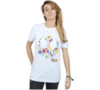 Silhouette Collage Cotton Boyfriend T-Shirt Star Wars White XXL