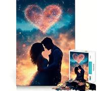 Silhouette Couple Love 1000 Piece Jigsaw Puzzles for Teenagers Smart Game Bonding Time Image Assembly Fine Art Piece 38x52cm