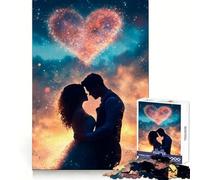 Silhouette Couple Love 1000 Pieces Jigsaws Adults Puzzles Gifts Brain Workout Toy Relaxed Mind Art Assembly Memorable Gift 38x26cm