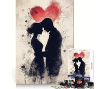 Silhouette Couple Love Jigsaw Puzzles for Teenagers 1000 Mind Exercise Toy Home Activity Precision Cut Wall Art Decor 38x52cm
