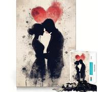 Silhouette Couple Love Jigsaw Puzzles for Teenagers 1000 Piece Smart Toy Leisure Time Accurate Cut Seasonal Gift 50x75cm