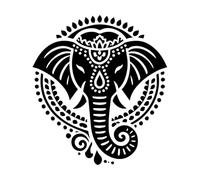 Silhouette Dreams indias Elephant Mural and Wall Vinyl Decal 42x46.7cm Car Body Decoration Black