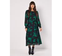 Silhouette Floral Chiffon Midaxi Dress Apricot Green 8