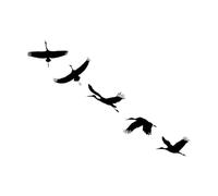 Silhouette Flying Birds Flock of Cranes Wall Decals 36x51.2cm Waterproof Small Black