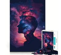 Silhouette Galaxy Jigsaw Puzzles 1000 Piece for Teenagers Enhance Memory Leisure Time Solid Cut Santa Wish Item 38x52cm