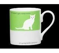 Silhouette Green Curtains Cat Funny Bone China Mug - Stoke on Trent, England
