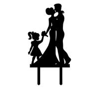 Silhouette Happy Birthday Valentine's Day Cake Topper Love Wedding Valentine Anniversary Acrylic Cupcake Decoration Stylish Useful