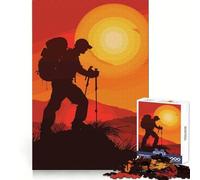 Silhouette Hiker at Sunset 1000 Piece Jigsaw Puzzle for Teenagers Clear Logic Toy Calm Pastime Perfect Cut Classic Gift 38x26cm