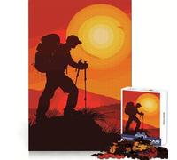 Silhouette Hiker at Sunset Jigsaw 1000 Pieces for Teenagers Logic Boost Toy Calming Play Premium Edge Art Collectible 38x52cm