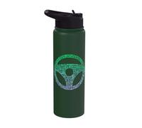 Silhouette Icon Steering Wheel Stuff | Boys Motorsport Stainless Steel Insulated Water Bottle