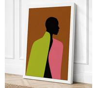 Silhouette in Contrasts Canvas Wall Art Print 18x12 Inch (46 x 30 cm)