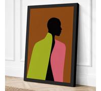Silhouette in Contrasts Canvas Wall Art Print 30x20 Inch (76 x 51 cm)