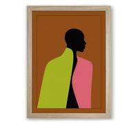 Silhouette in Contrasts Minimalist Framed Wall Art Print A3 (42×29.7cm) Oak, Wall Decor for Living Room, Bedroom, Office & Home, Ready to Hang, Art Gift