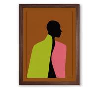 Silhouette in Contrasts Minimalist Framed Wall Art Print A3 (42×29.7cm) Walnut, Wall Decor for Living Room, Bedroom, Office & Home, Ready to Hang, Art Gift