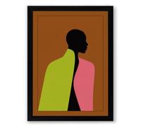 Silhouette in Contrasts Minimalist Framed Wall Art Print A4 (29.7×21cm) Black, Wall Decor for Living Room, Bedroom, Office & Home, Ready to Hang, Art Gift