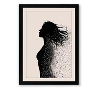 Silhouette in Dissolution Minimalist Framed Wall Art Print A1 (84.1×59.4cm) Black, Wall Decor for Living Room, Bedroom, Office & Home, Ready to Hang, Art Gift