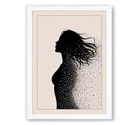 Silhouette in Dissolution Minimalist Framed Wall Art Print A1 (84.1×59.4cm) White, Wall Decor for Living Room, Bedroom, Office & Home, Ready to Hang, Art Gift