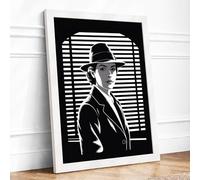 Silhouette in Noir Industrial Framed Wall Art Print A3 (42×29.7cm) White, Wall Decor for Living Room, Bedroom, Office & Home, Ready to Hang, Art Gift