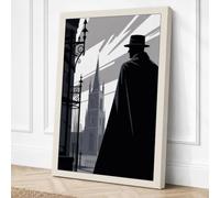 Silhouette in the City Canvas Wall Art Print 36x24 Inch (91 x 61 cm)