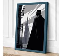 Silhouette in the City Canvas Wall Art Print 36x24 Inch (91 x 61 cm)