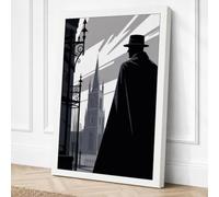 Silhouette in the City Canvas Wall Art Print 36x24 Inch (91 x 61 cm)