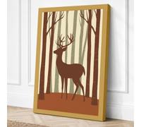 Silhouette in the Woods Canvas Wall Art Print 18x12 Inch (46 x 30 cm)